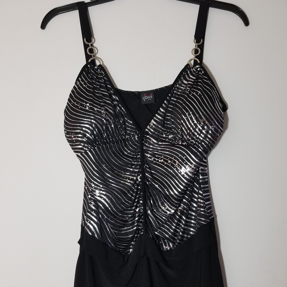 Silver and Black Night Out Top